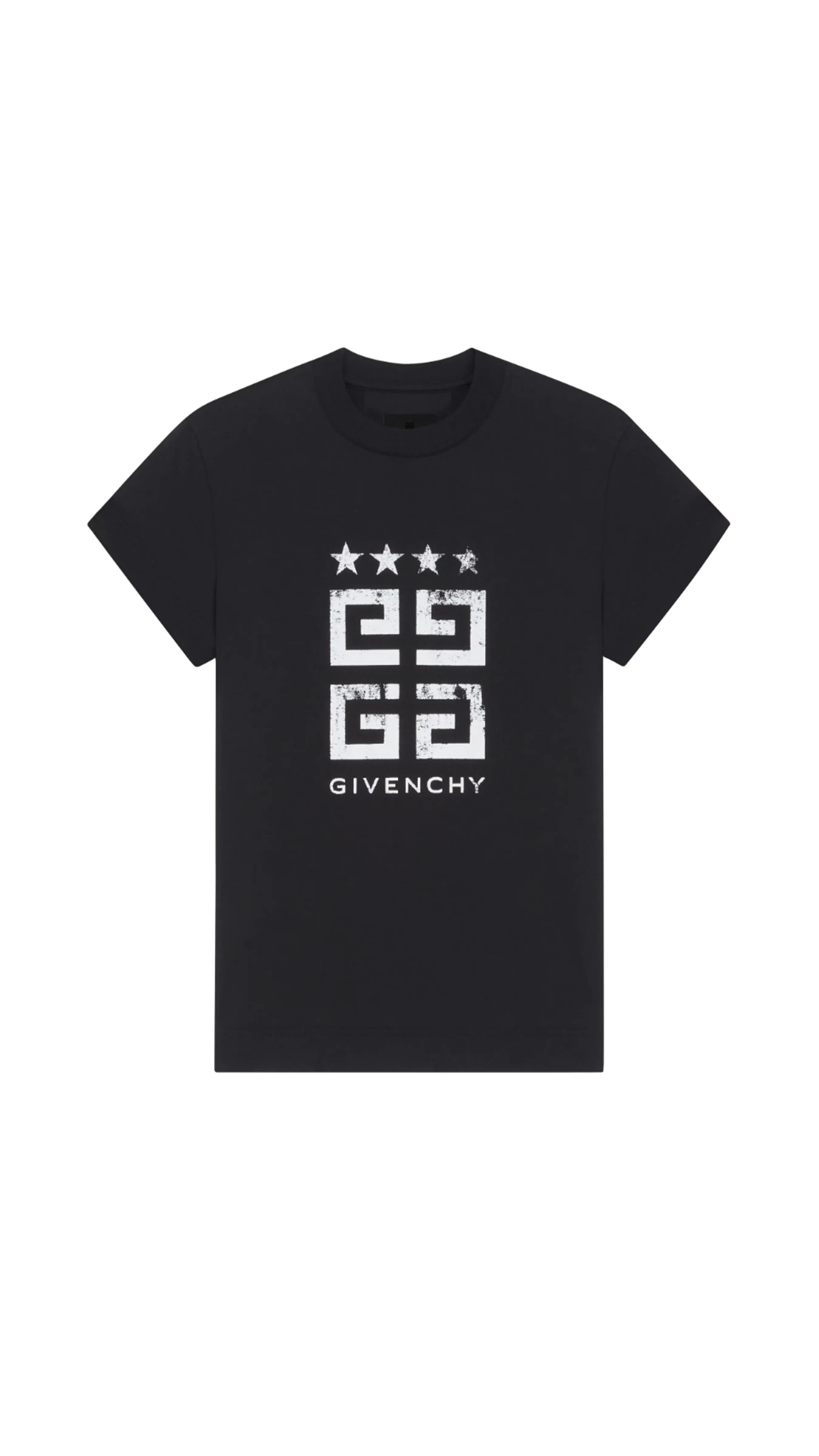 4G Stars Slim Fit T-shirt in Cotton - Black/White