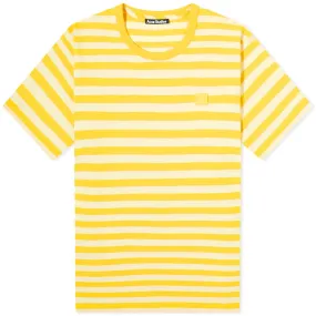 Acne Studios Nash Stripe Face T-ShirtDeep Yellow