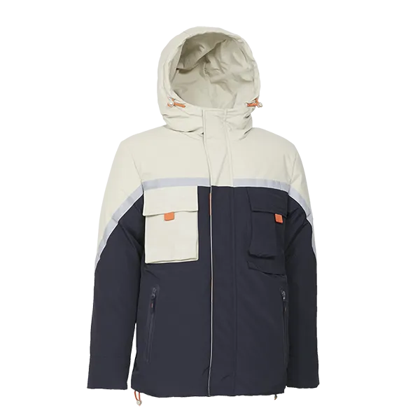 Active Down Parka Jacket With Reflective Print