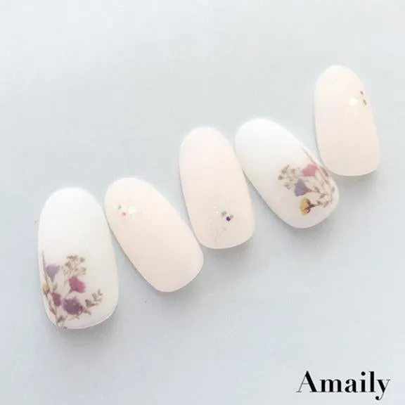 Amaily Japanese Nail Art Sticker / Dry Flowers