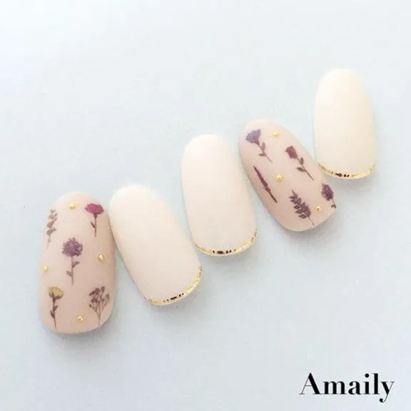 Amaily Japanese Nail Art Sticker / Dry Flowers