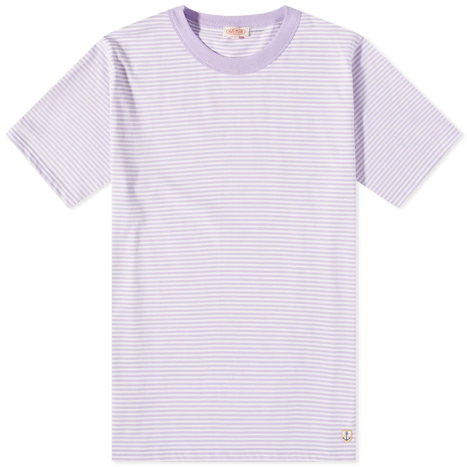 Armor-Lux 59643 Organic Stripe T-ShirtMilk & Lavender