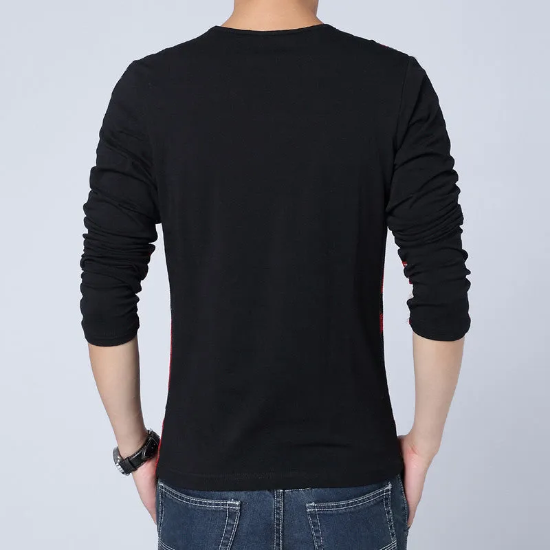 arriving Men t shirts nets yarn breathable long sleeve T-shirt slim big size t shirts for men SM6