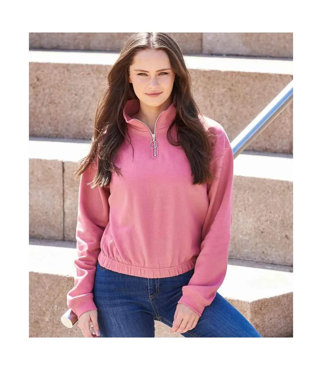 Awdis Womens/Ladies Cropped Sweatshirt (Dusty Rose) - UTPC4754