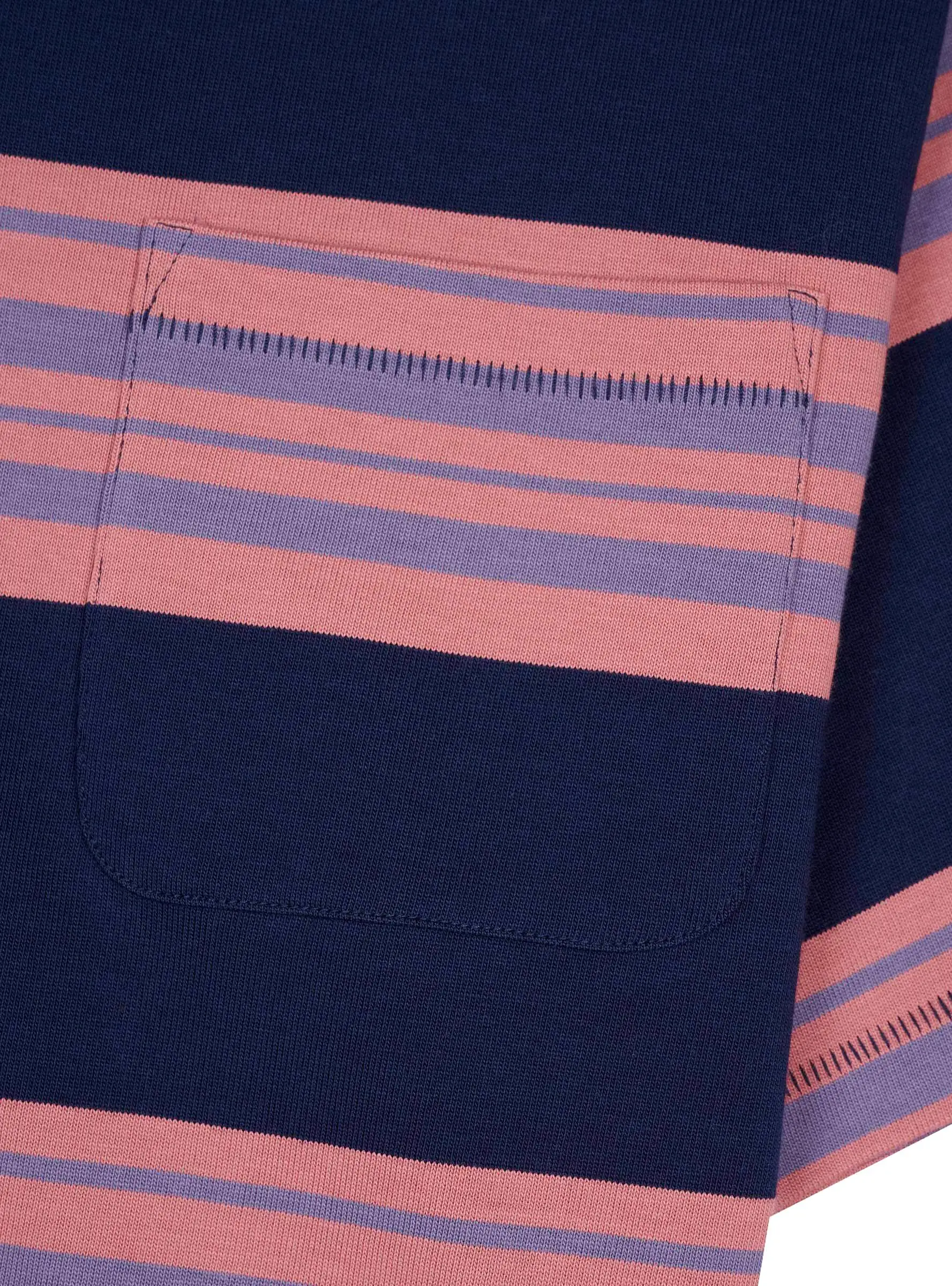 Baker Pocket T-shirt Navy & Pink Stripe