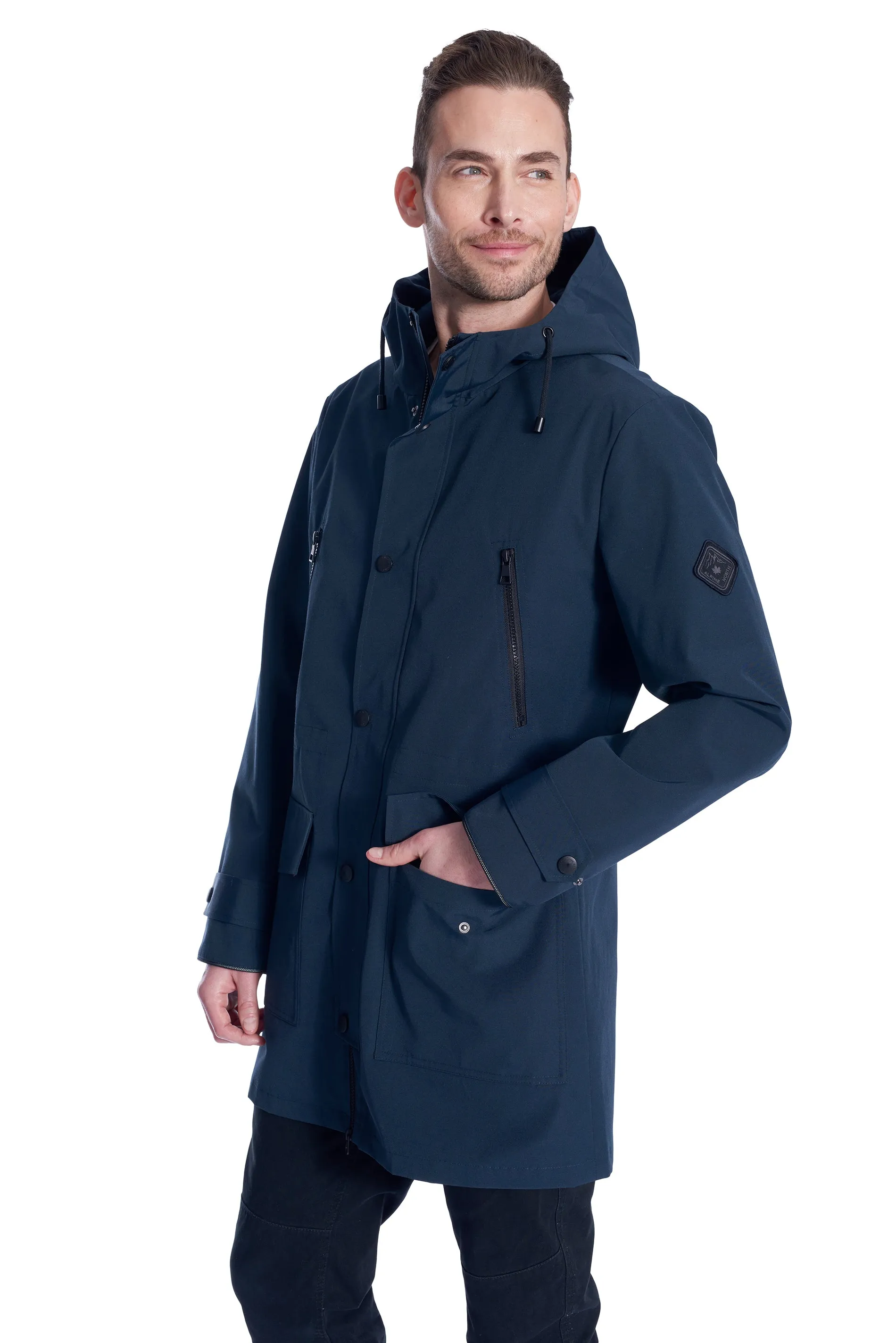 BANKS | MEN'S DRAWSTRING RAINCOAT, NAVY