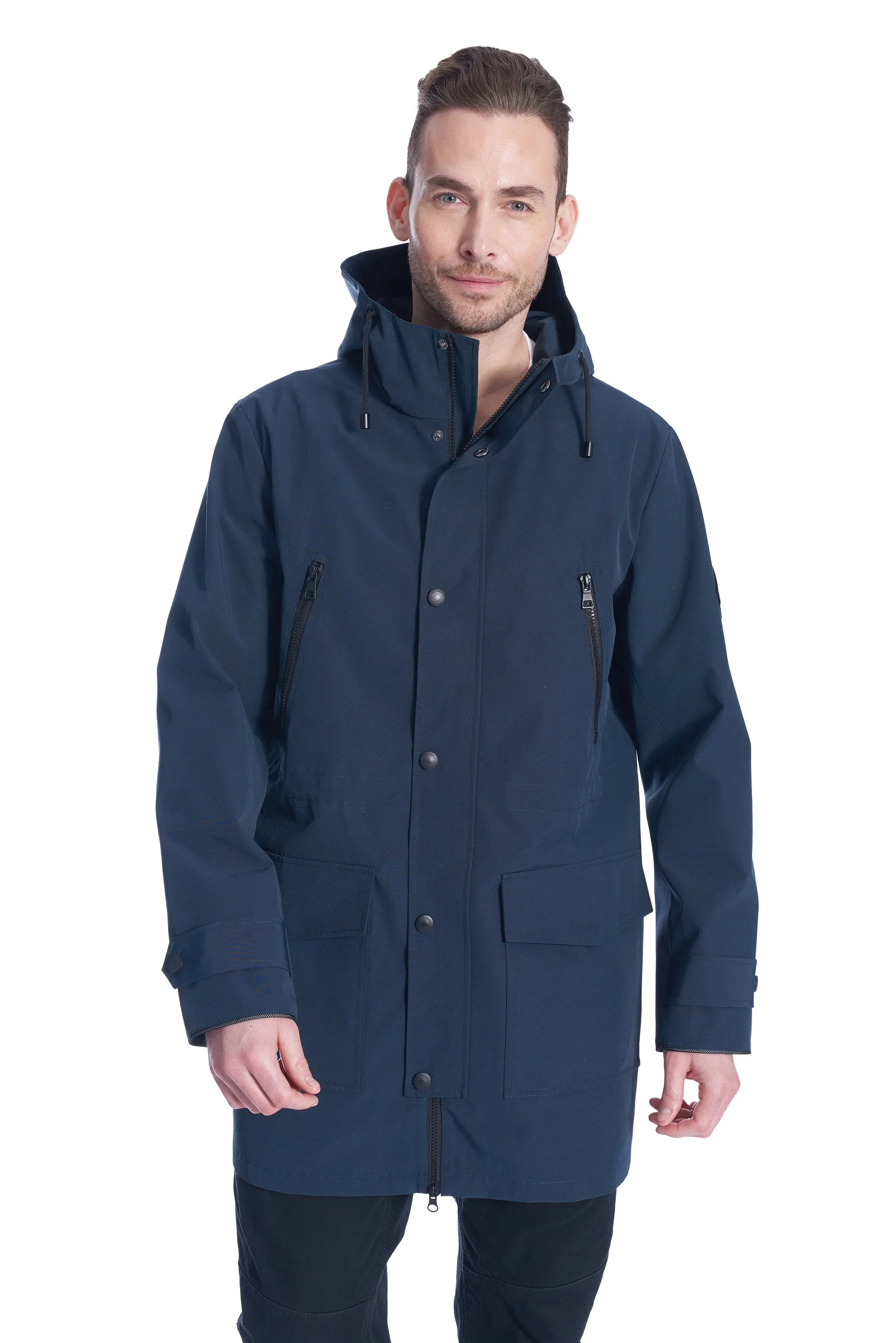 BANKS | MEN'S DRAWSTRING RAINCOAT, NAVY