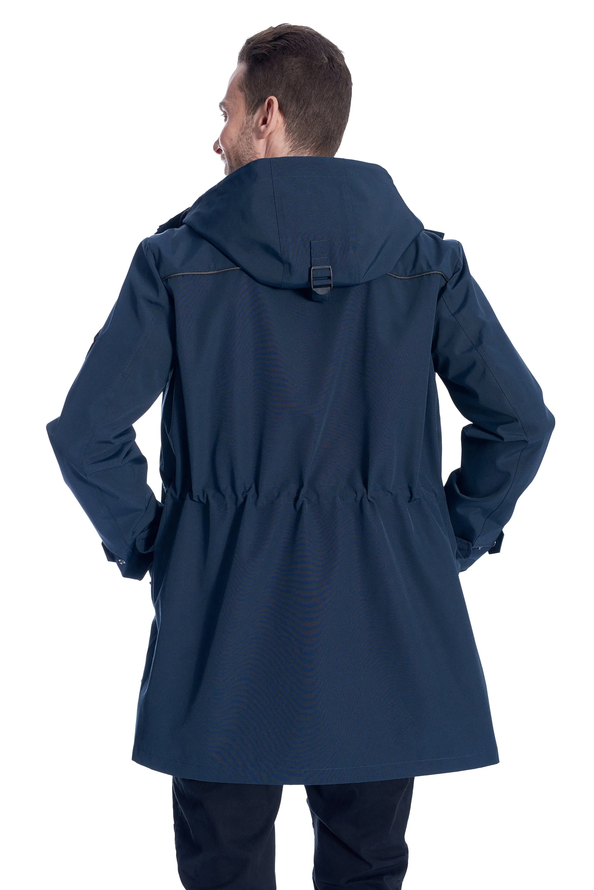 BANKS | MEN'S DRAWSTRING RAINCOAT, NAVY