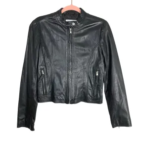 BB Dakota Black Leather Zipper Sleeves Jacket- Size S