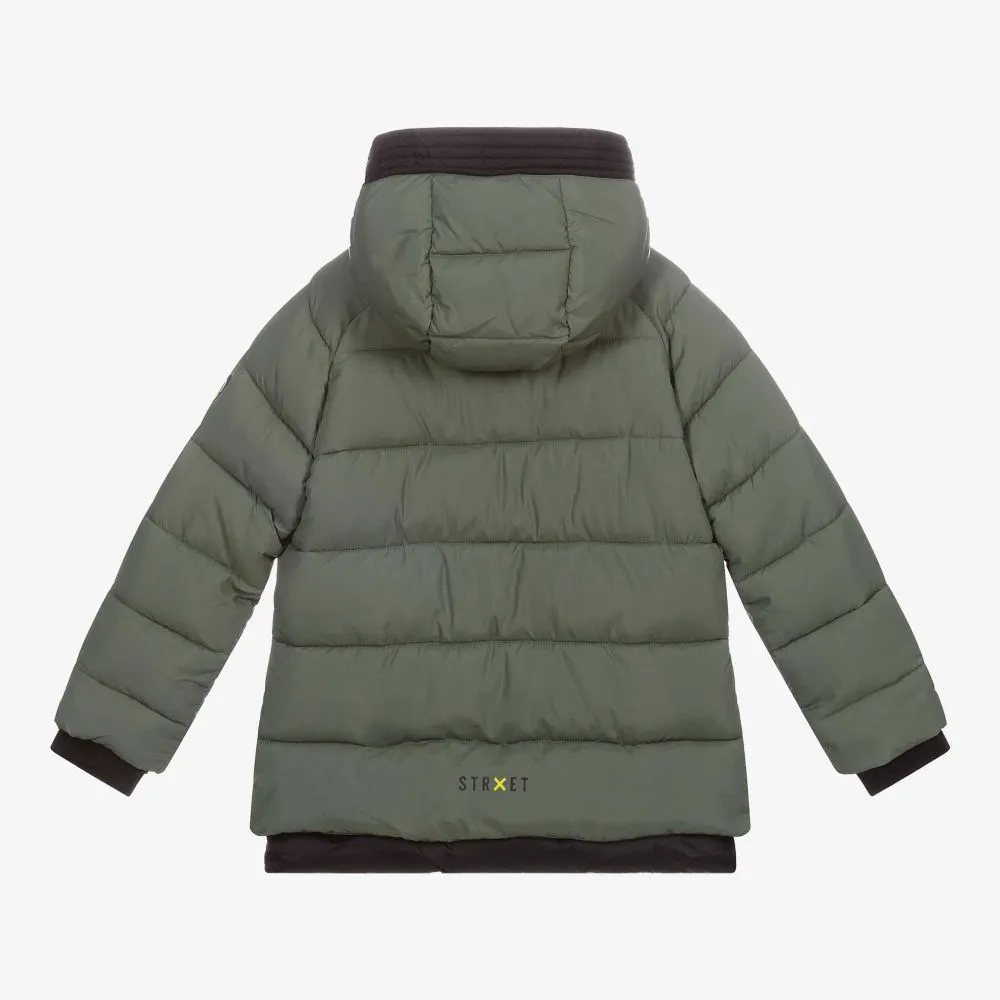 Boys Green Puffer Coat