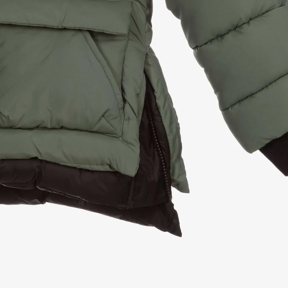 Boys Green Puffer Coat