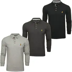 Brave Soul Mens Washington Polo T-Shirt - Long Sleeved