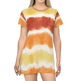 Bynelo Tie Dye Stripe Print T-shirt Dress