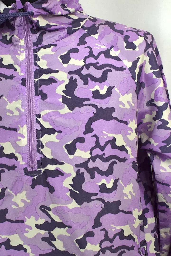 Camo Patterned 1/2 Zip Spray Jacket