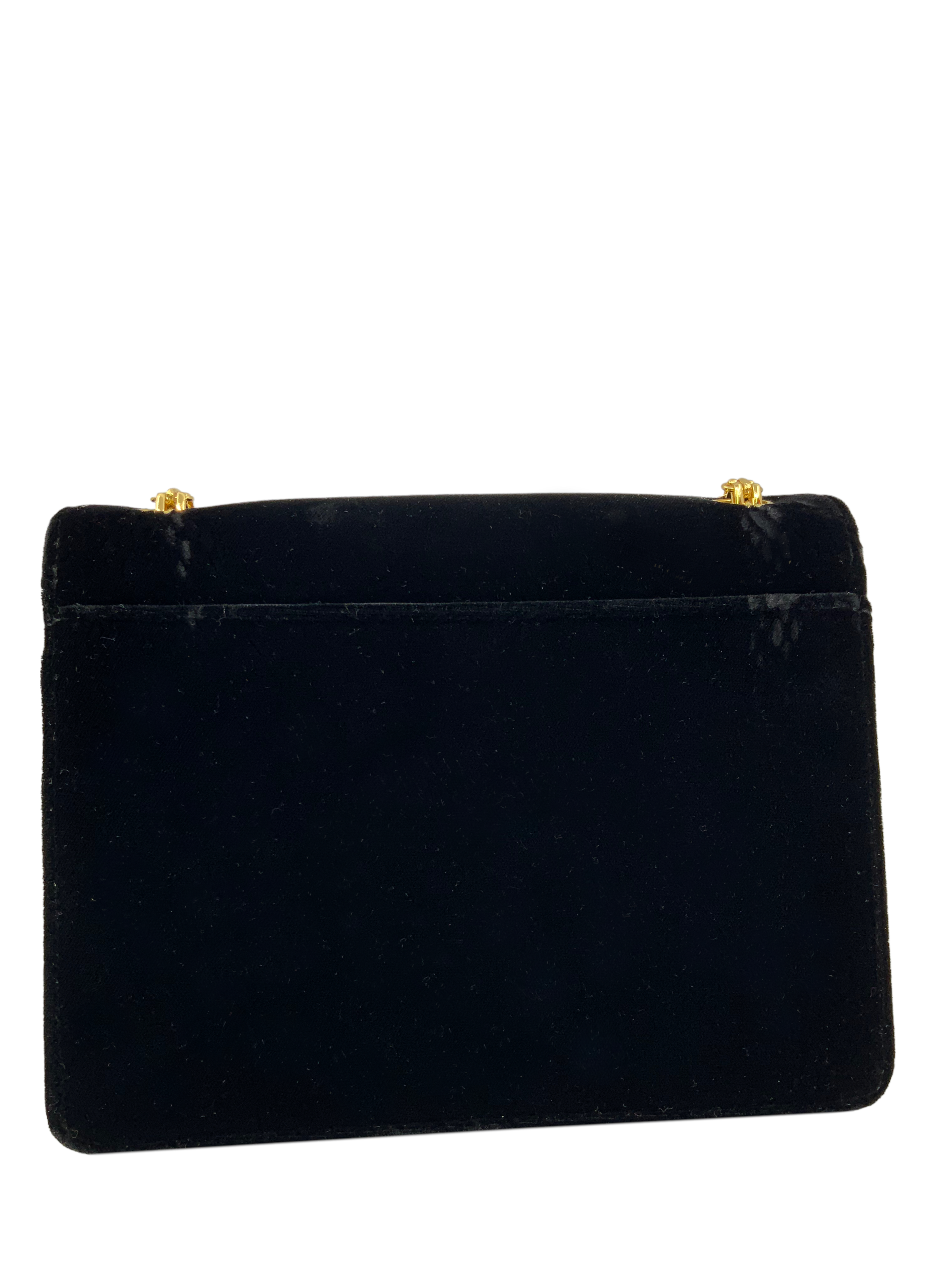 CHANEL Vintage Velvet Mademoiselle Classic Single Flap Bag