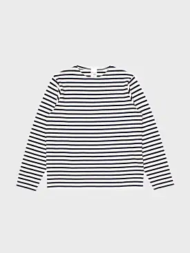 Charles Stripe LS T-shirt, Offwhite/Blue