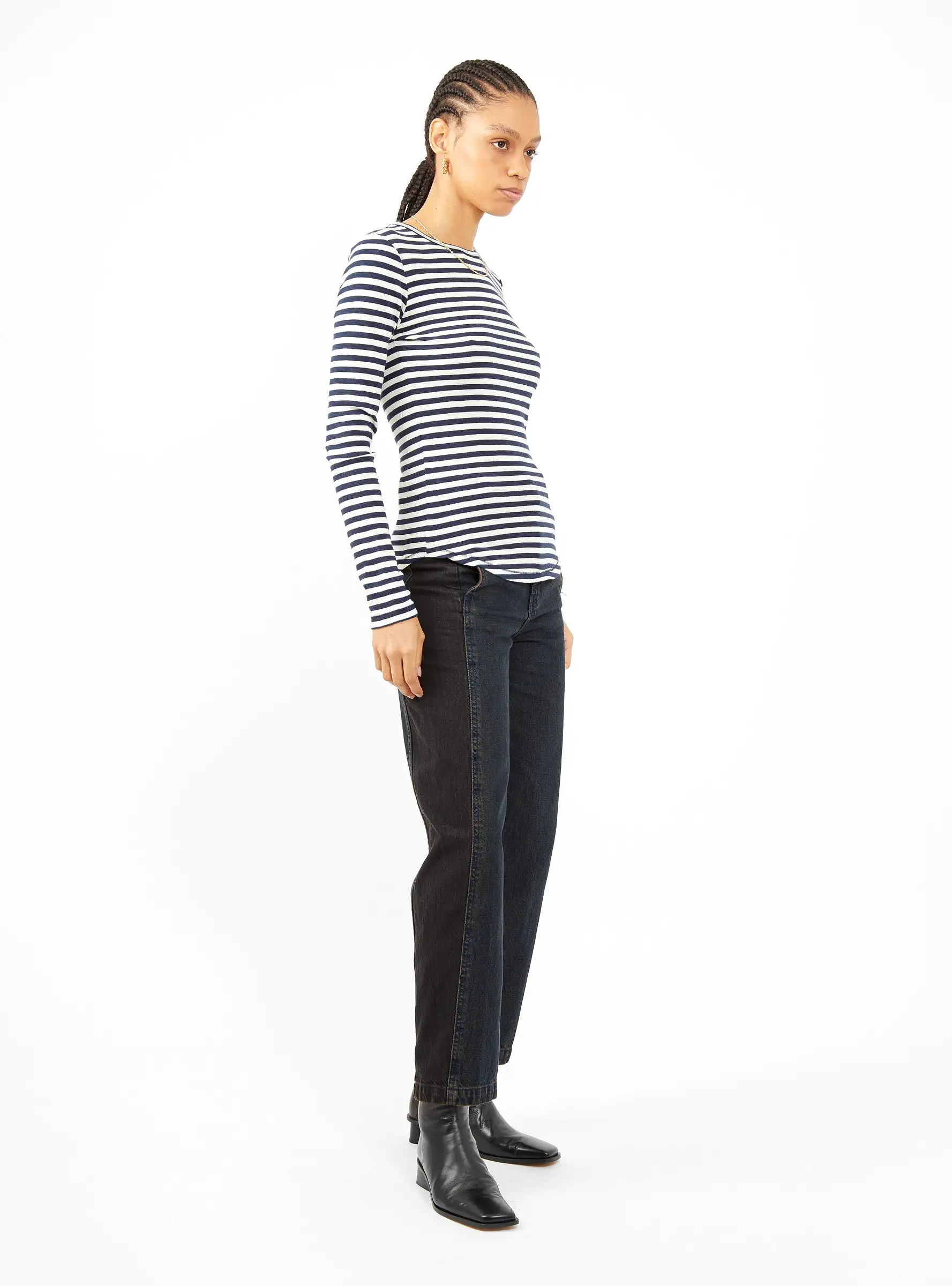 Charlotte T-shirt Navy & White Stripe