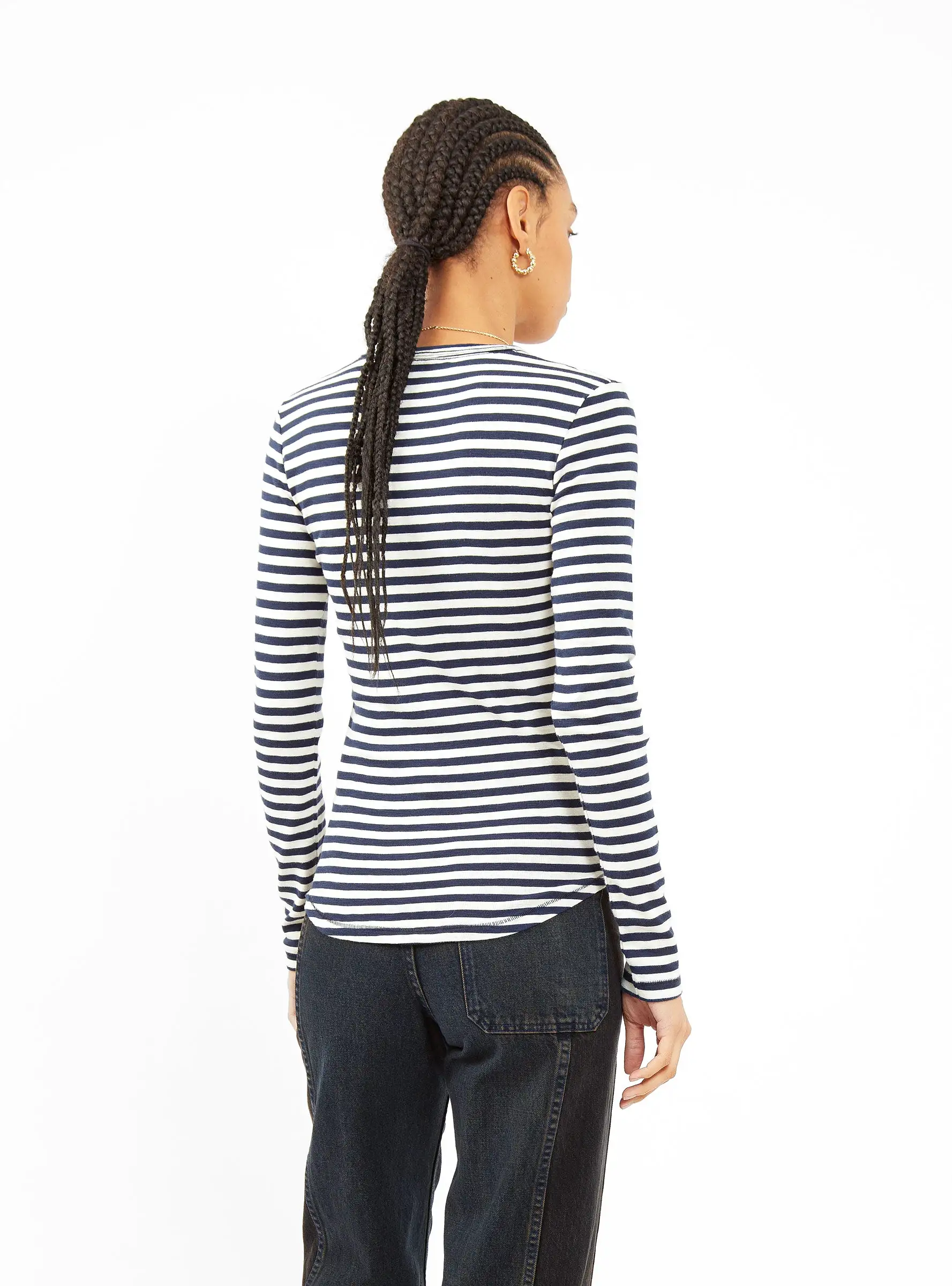 Charlotte T-shirt Navy & White Stripe