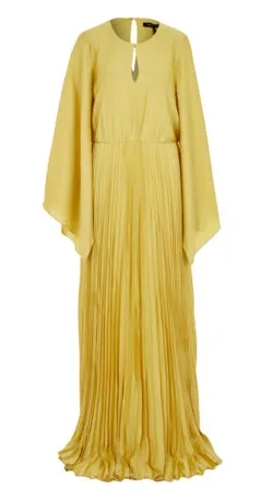 Chartreuse Pleated Dress