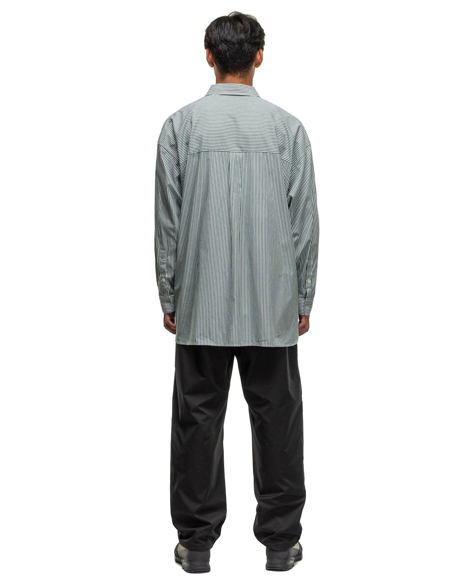 Corporate Uniform L/S Shirt Green Stripe