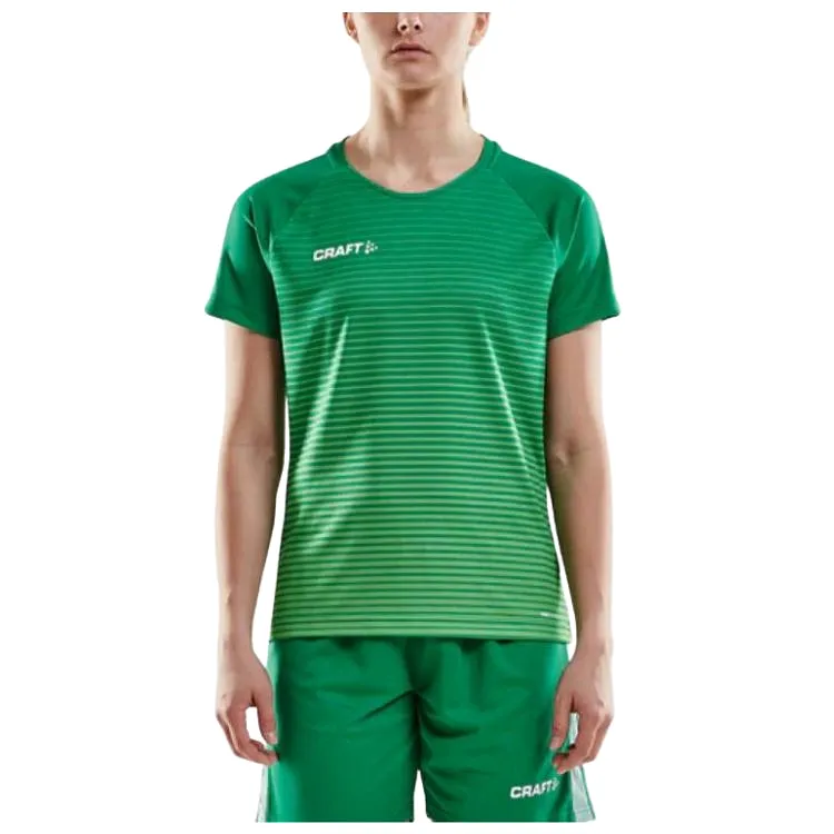 Craft T-Shirt Pro Control Stripe Jersey Dames Groen