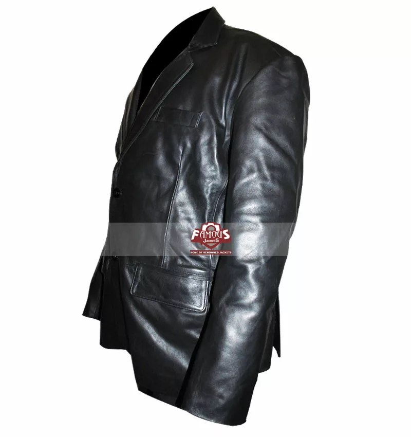 Dark Blue Kurt Russell (Eldon Perry) Leather Long Jacket - Famous Jackets