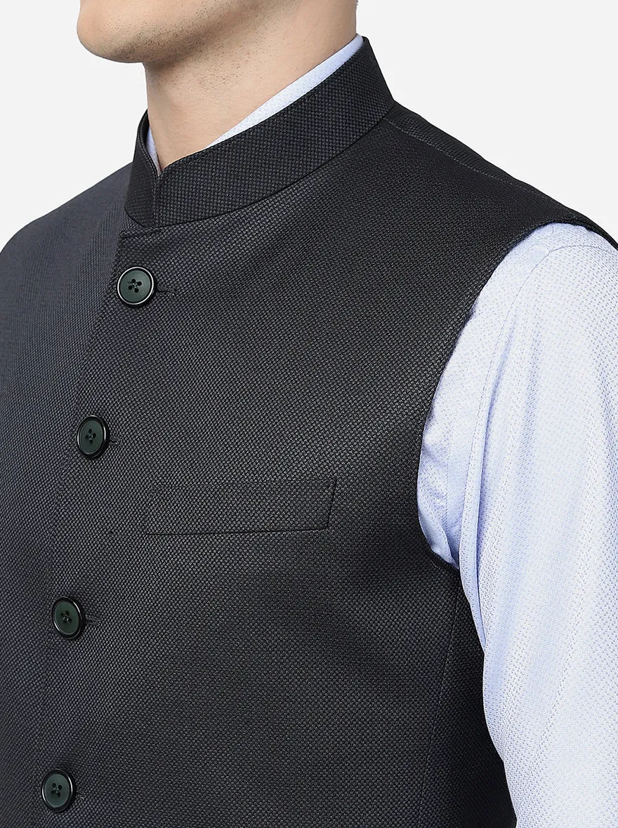 Dark Grey Solid Regular Fit Modi Jacket | JadeBlue