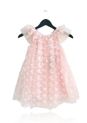 DOLLY by Le Petit Tom  ALLOVER BUTTERFLIES TUTU DRESS dollypink