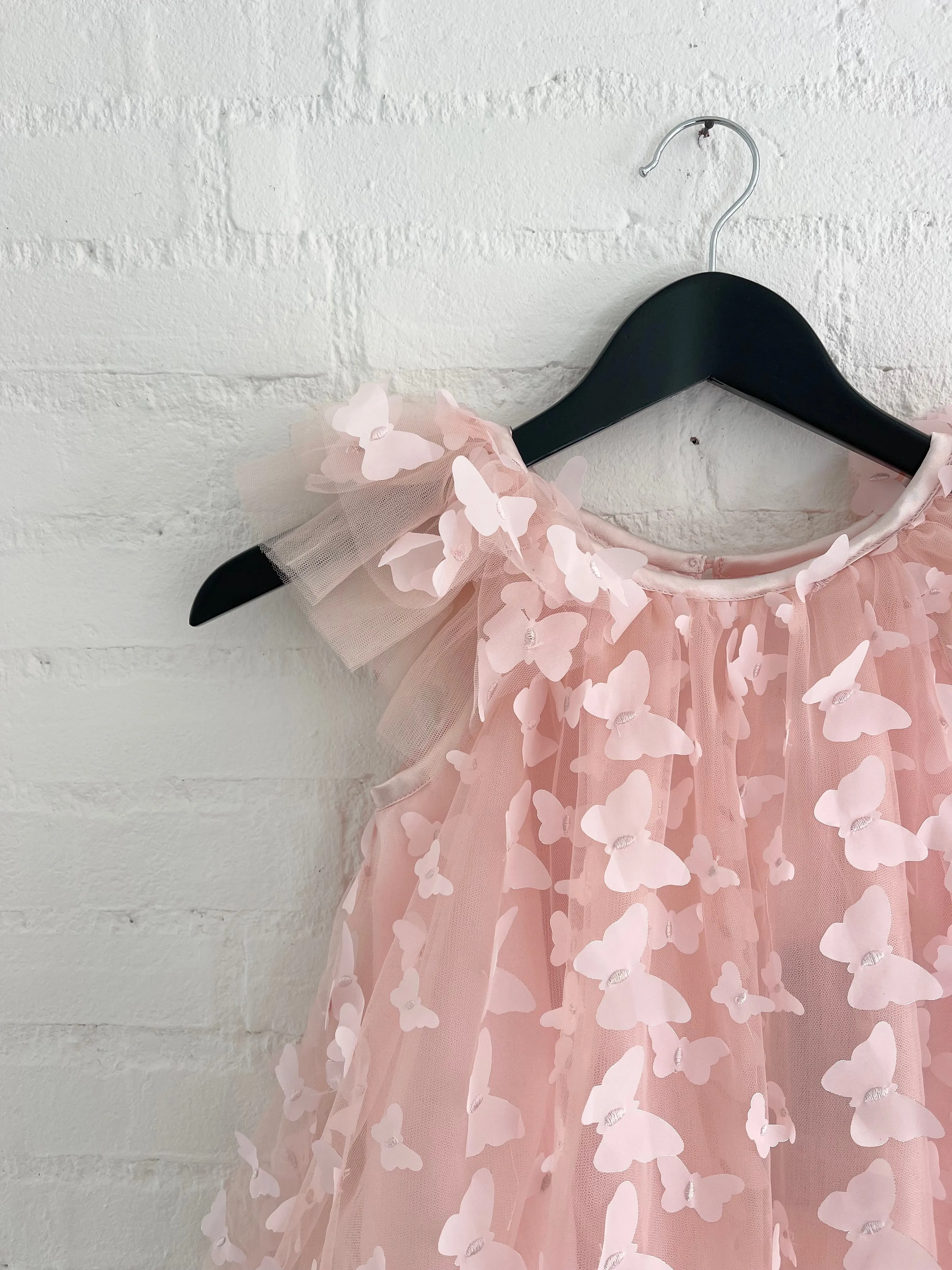 DOLLY by Le Petit Tom  ALLOVER BUTTERFLIES TUTU DRESS dollypink