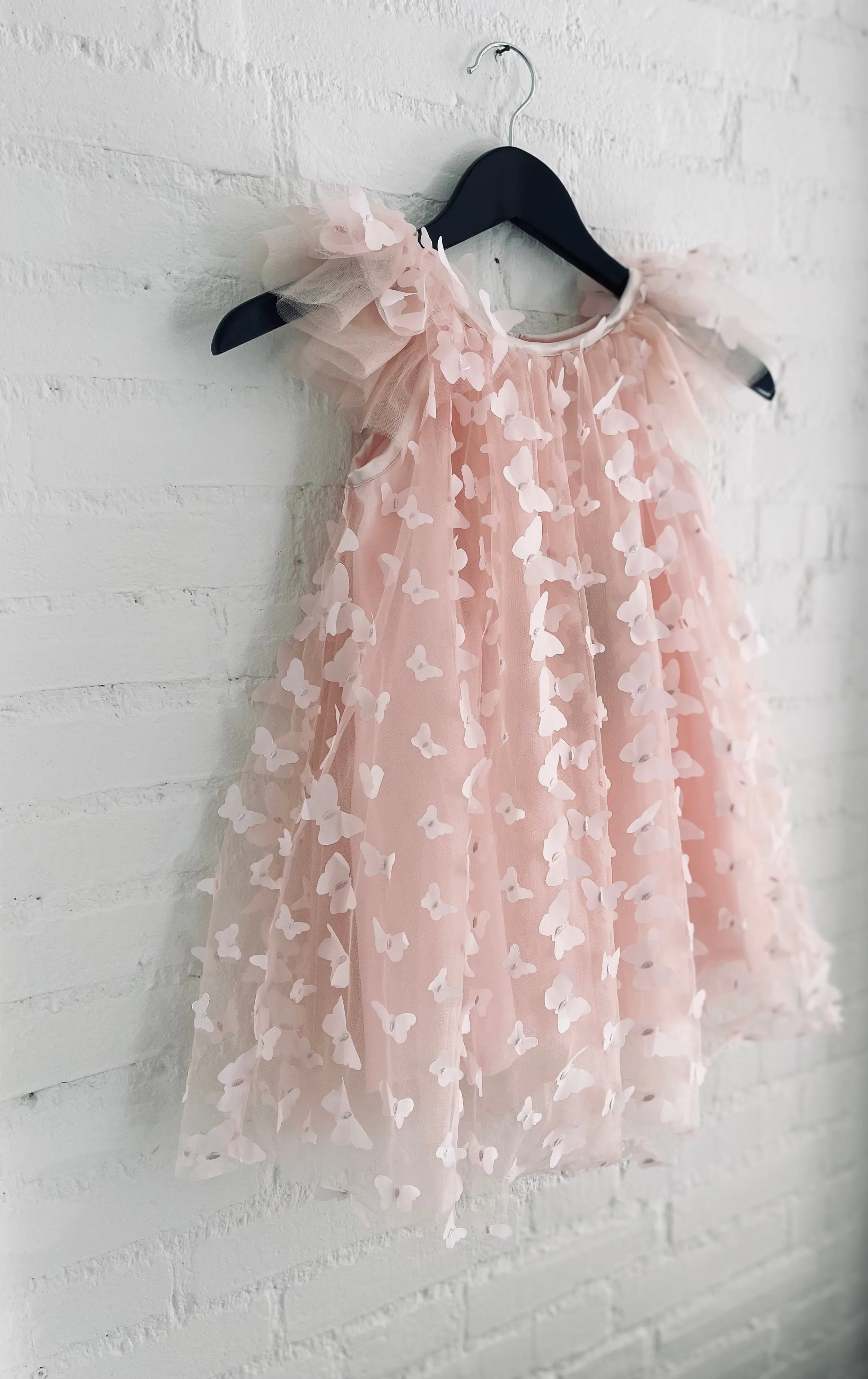 DOLLY by Le Petit Tom  ALLOVER BUTTERFLIES TUTU DRESS dollypink