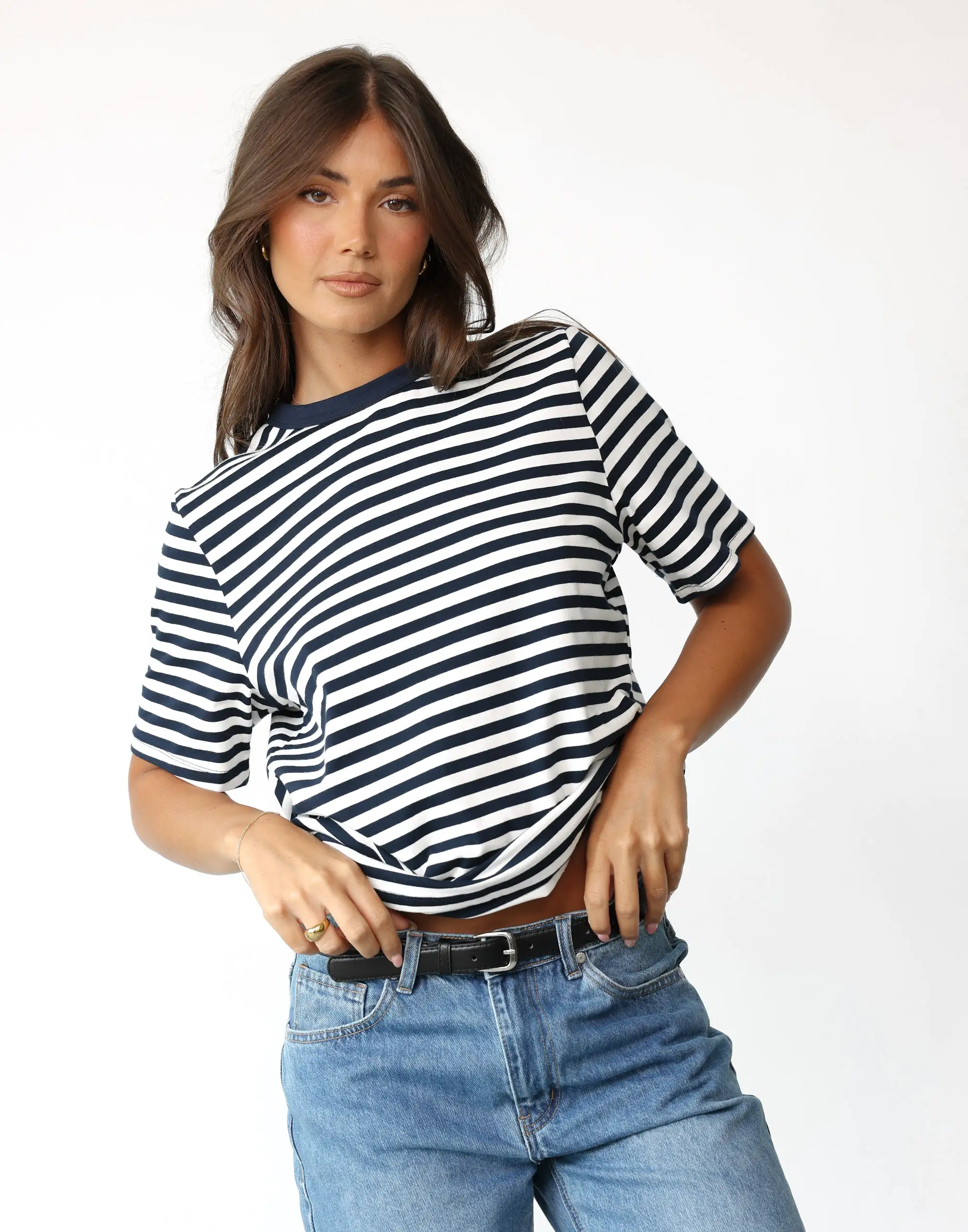 Ellyse T-Shirt (Navy/White Stripe)