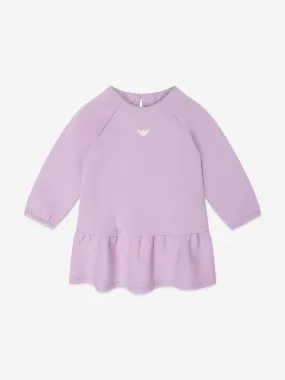 Emporio Armani Baby Girls Logo Sweater Dress in Purple