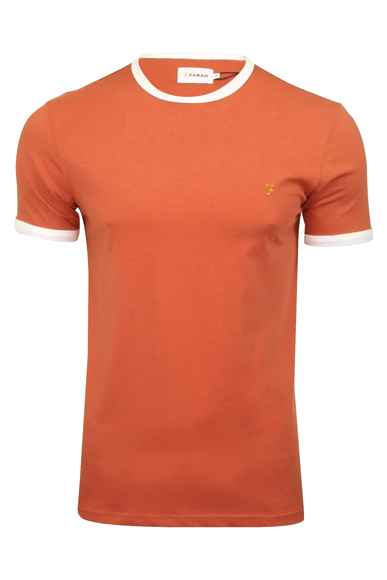 Farah Mens Crew Neck T-Shirt 'Groves Ringer Tee' - Short Sleeved