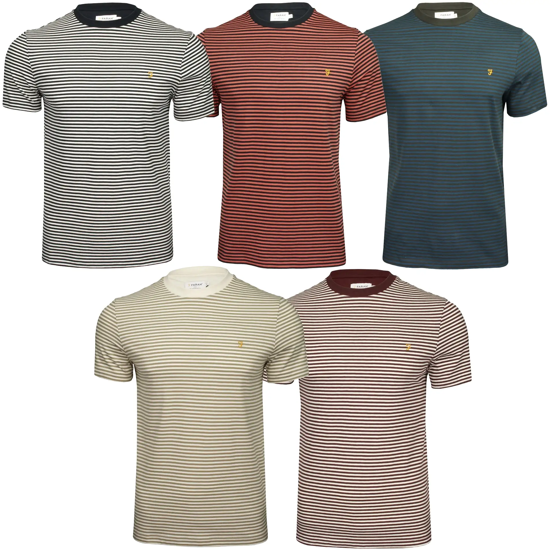 Farah Mens 'Daytona' Striped T-Shirt - Short Sleeved