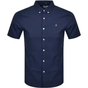 Farah Vintage Brewer Slim Short Sleeve Shirt Navy