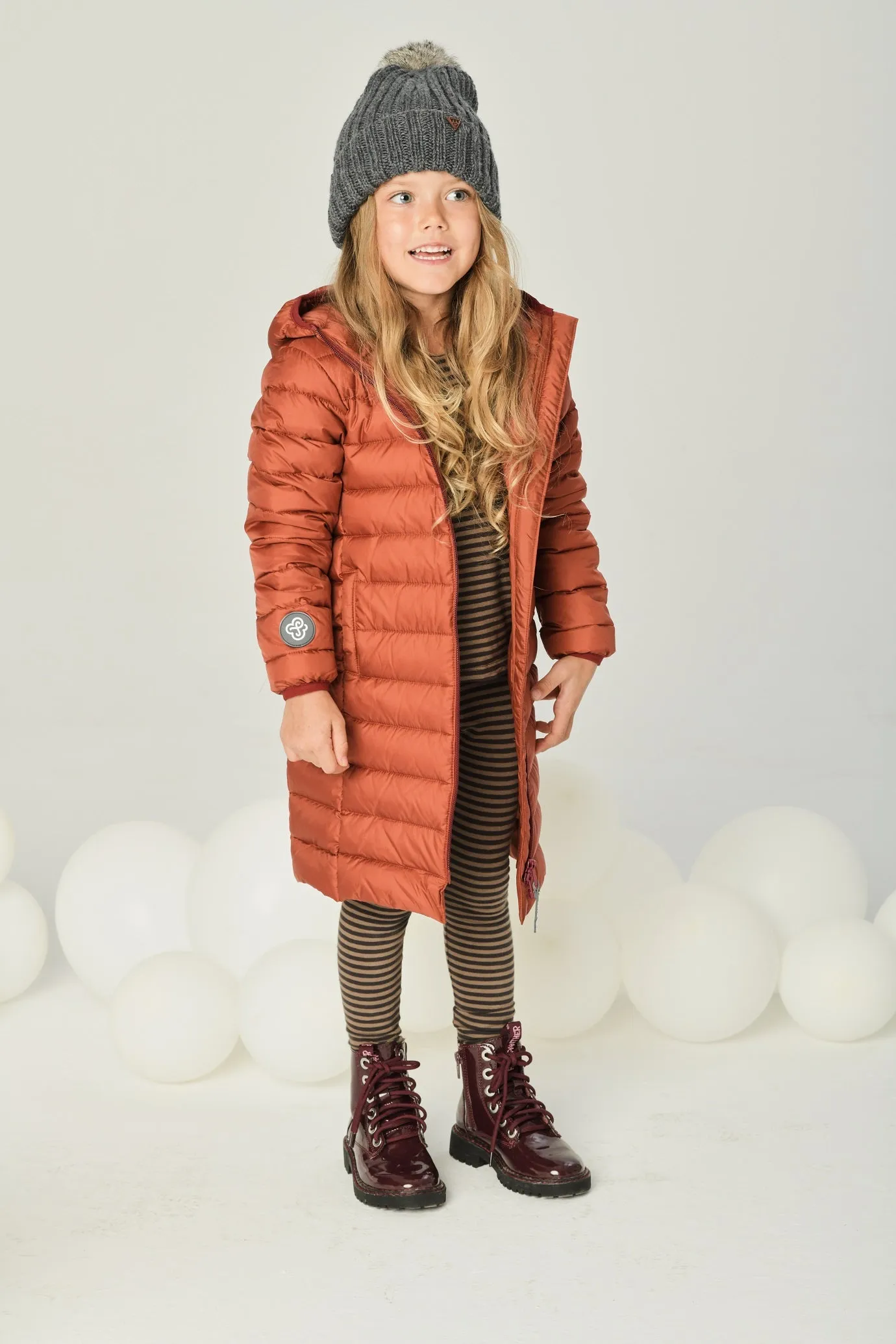 Fluff Kids Coat in Ginger Amber