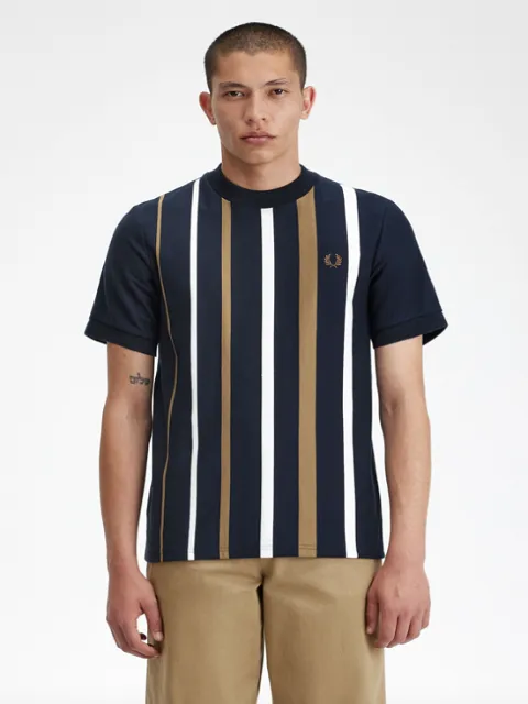 Fred Perry Gradient Stripe T-Shirt/Navy - New SS24