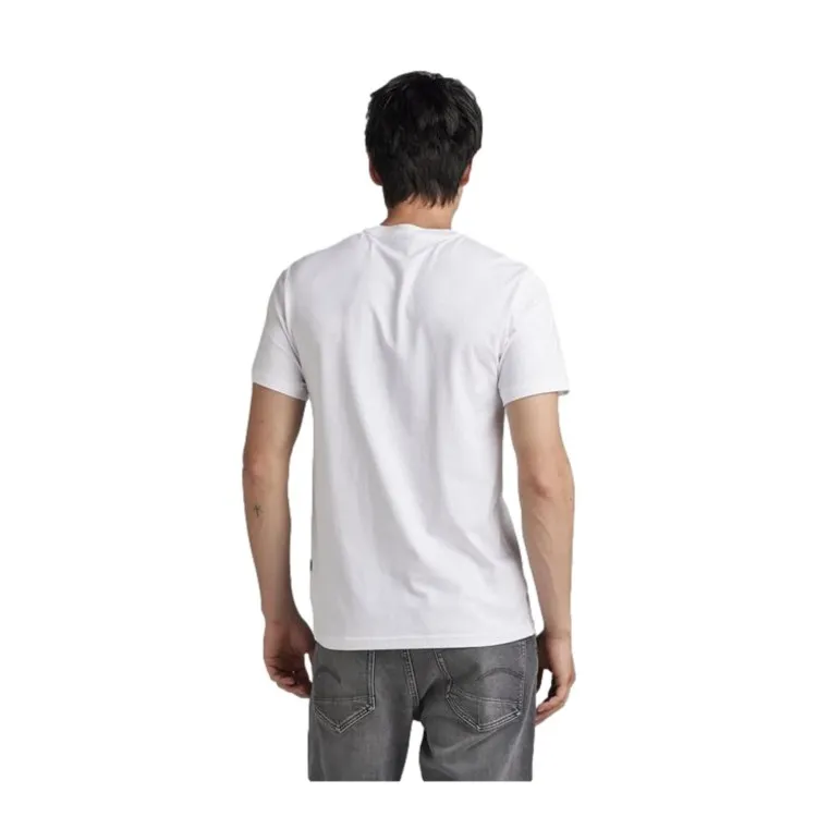 G-STAR D24420 Distressed Originals Slim T Shirt Uomo White