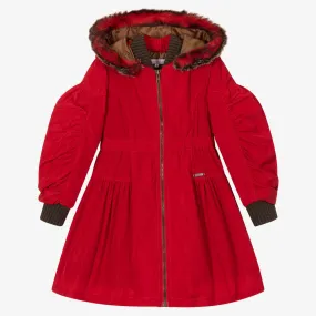 Girls Red Hooded Coat