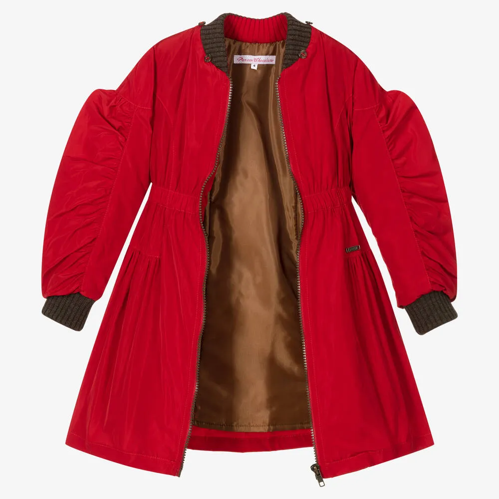 Girls Red Hooded Coat