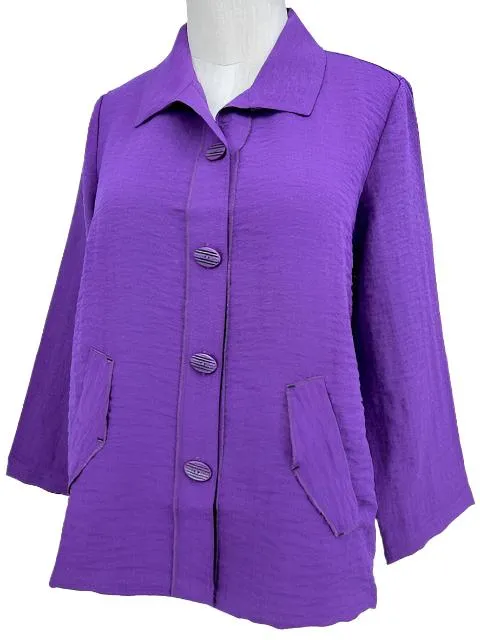 Habitat Express Solid Pleat Back Jacket/Plum