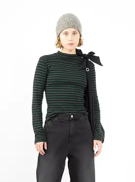 High Rains T-shirt Green & Black Stripe