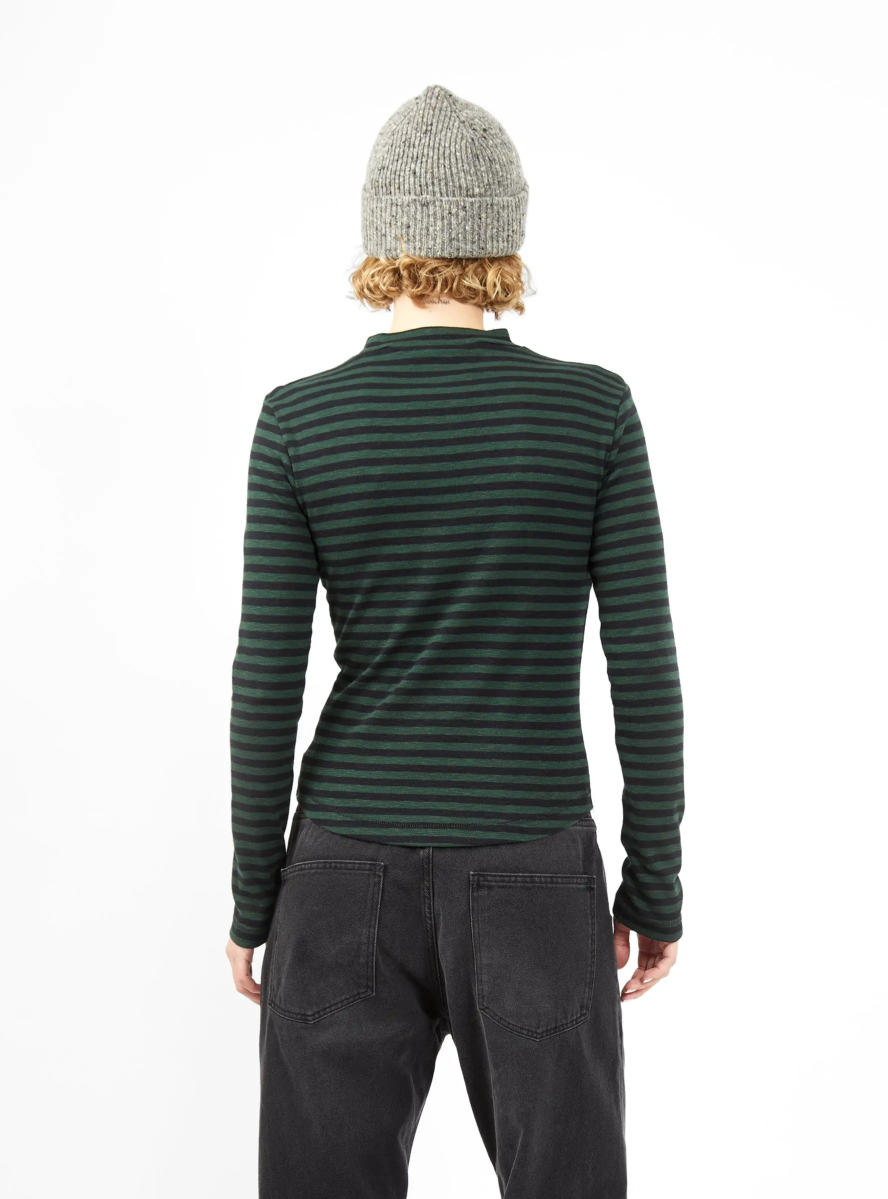 High Rains T-shirt Green & Black Stripe