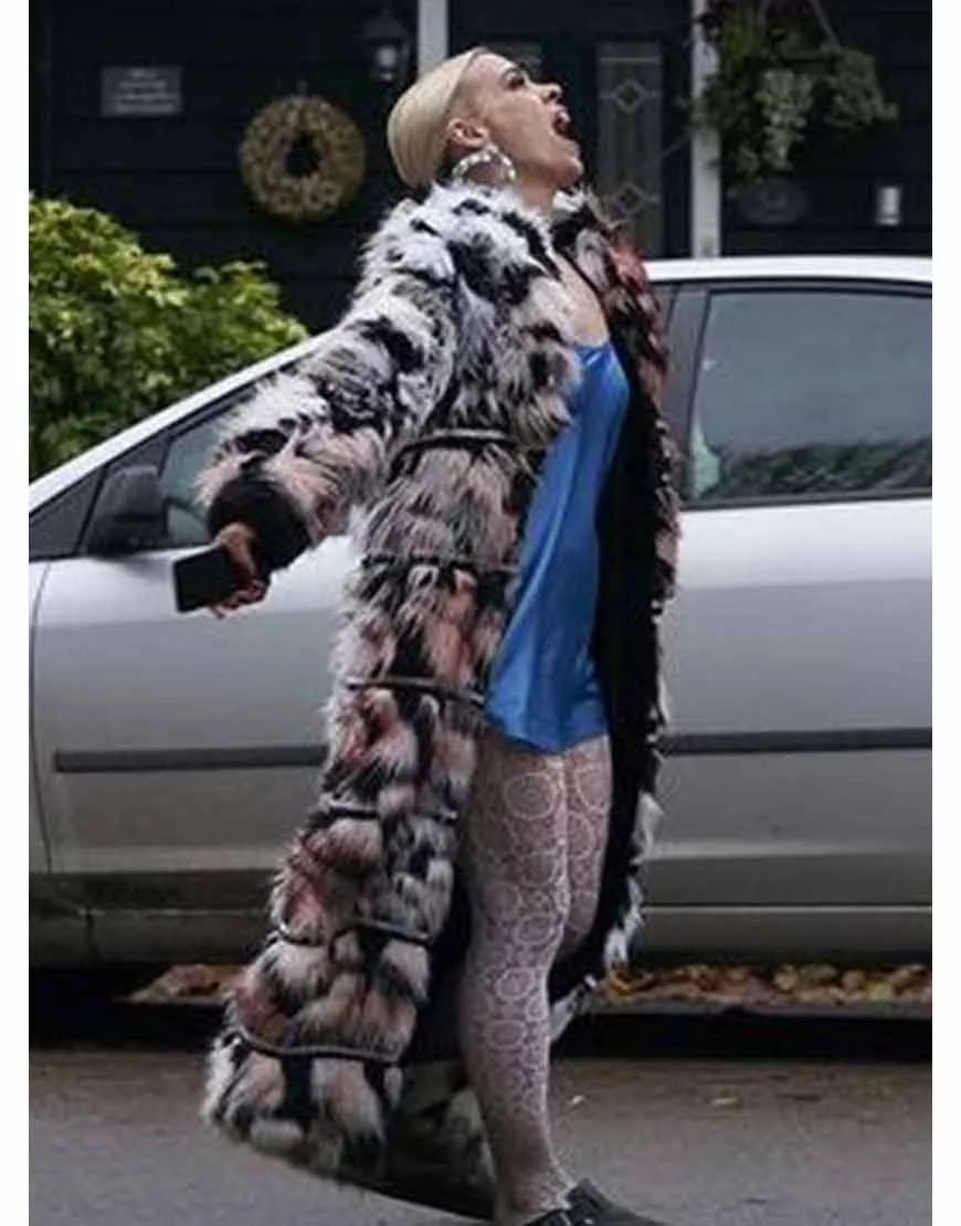 I Hate Suzie Billie Piper Black & White Fur Coat | Ujackets.com - 45%Off