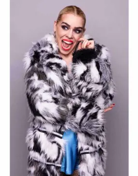 I Hate Suzie Billie Piper Black & White Fur Coat | Ujackets.com - 45%Off