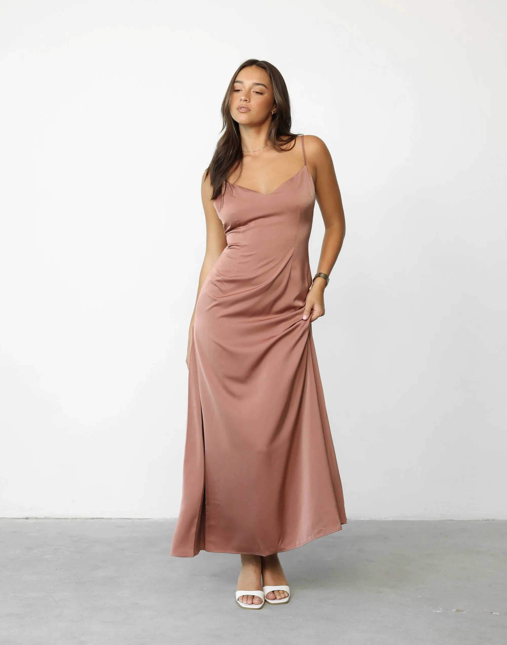 Isabella Maxi Dress (Dusty Rose)