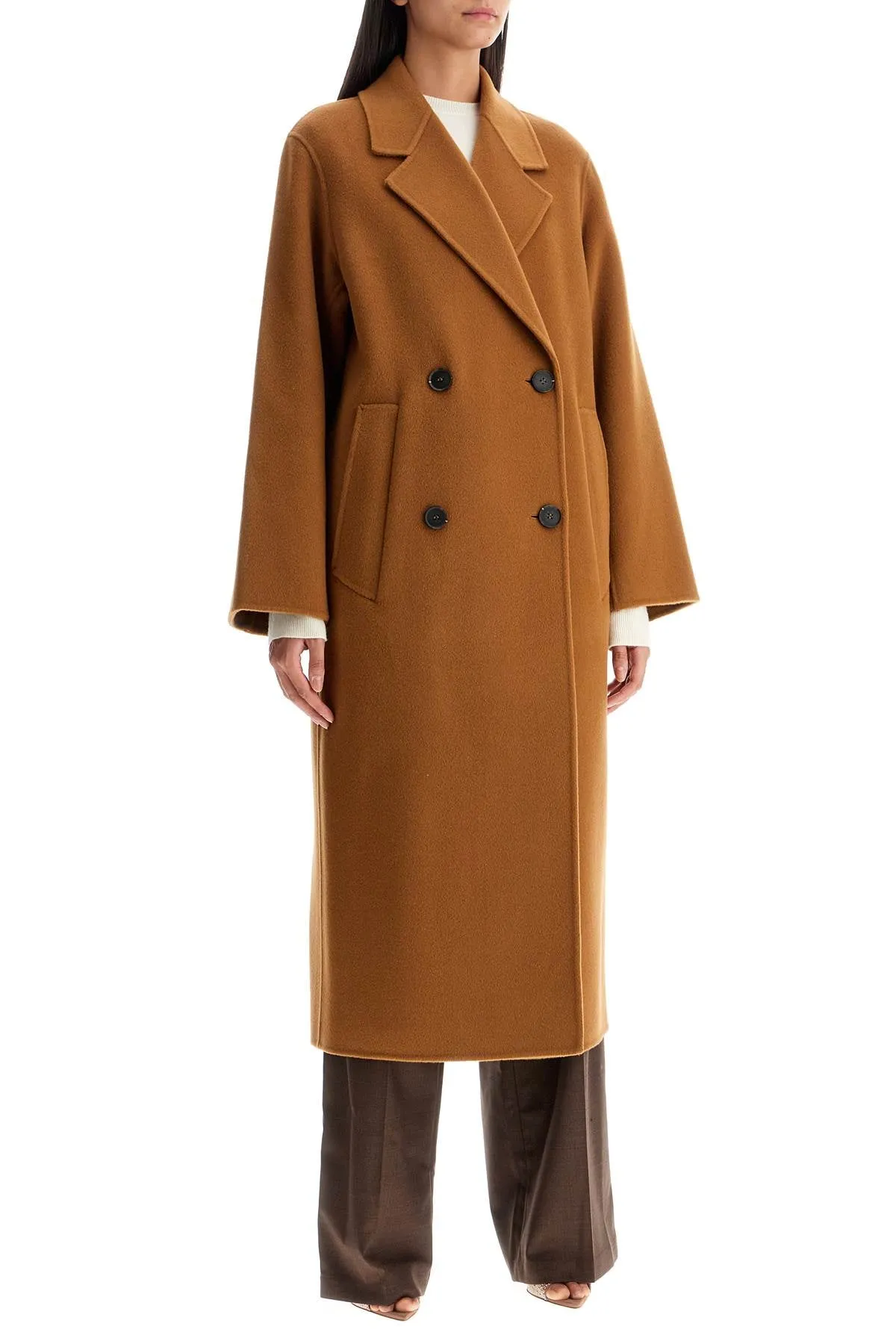 Ivy Oak Clara Double Breasted Wool Coat   Brown