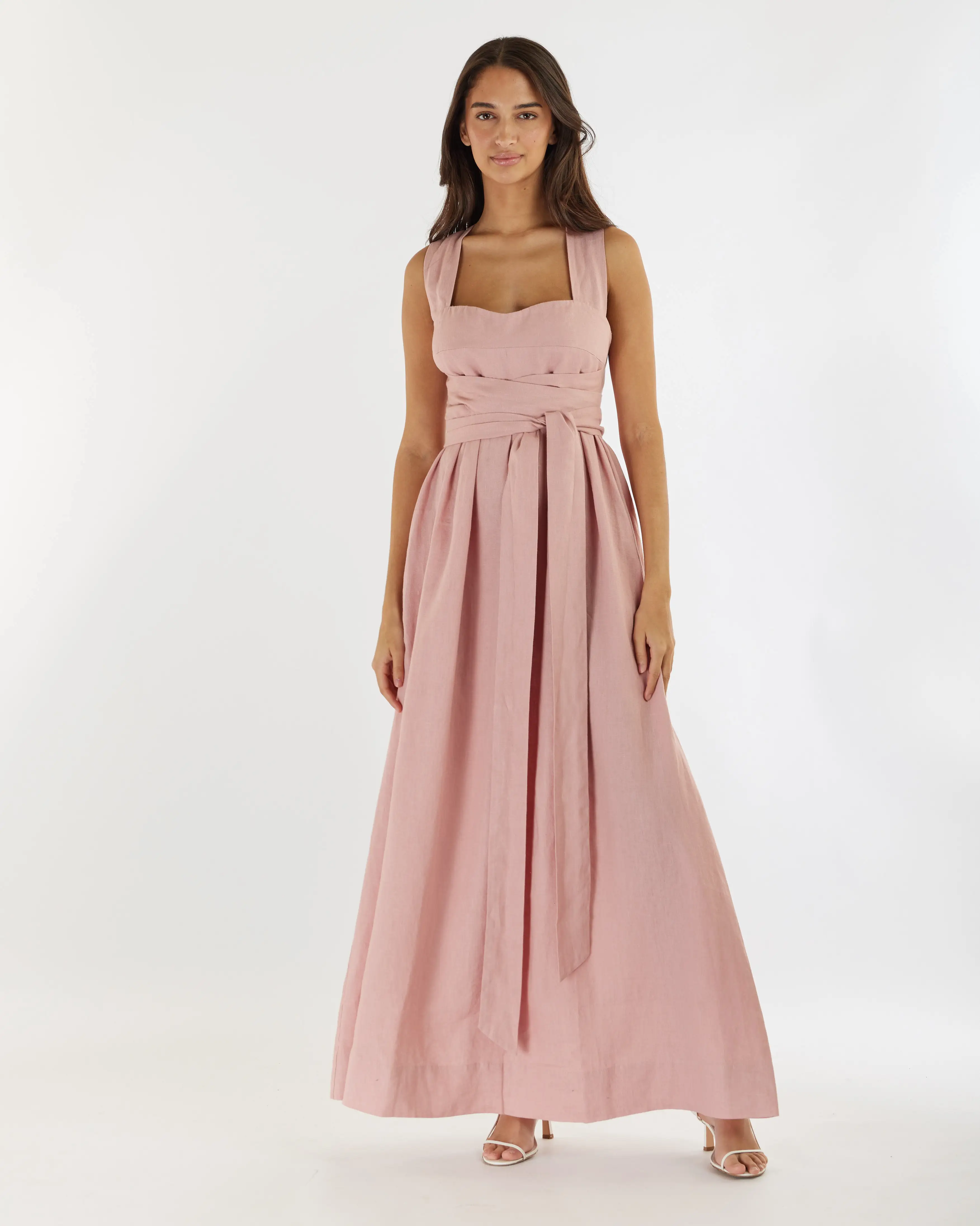 Juliette Linen Maxi Dress - Peony