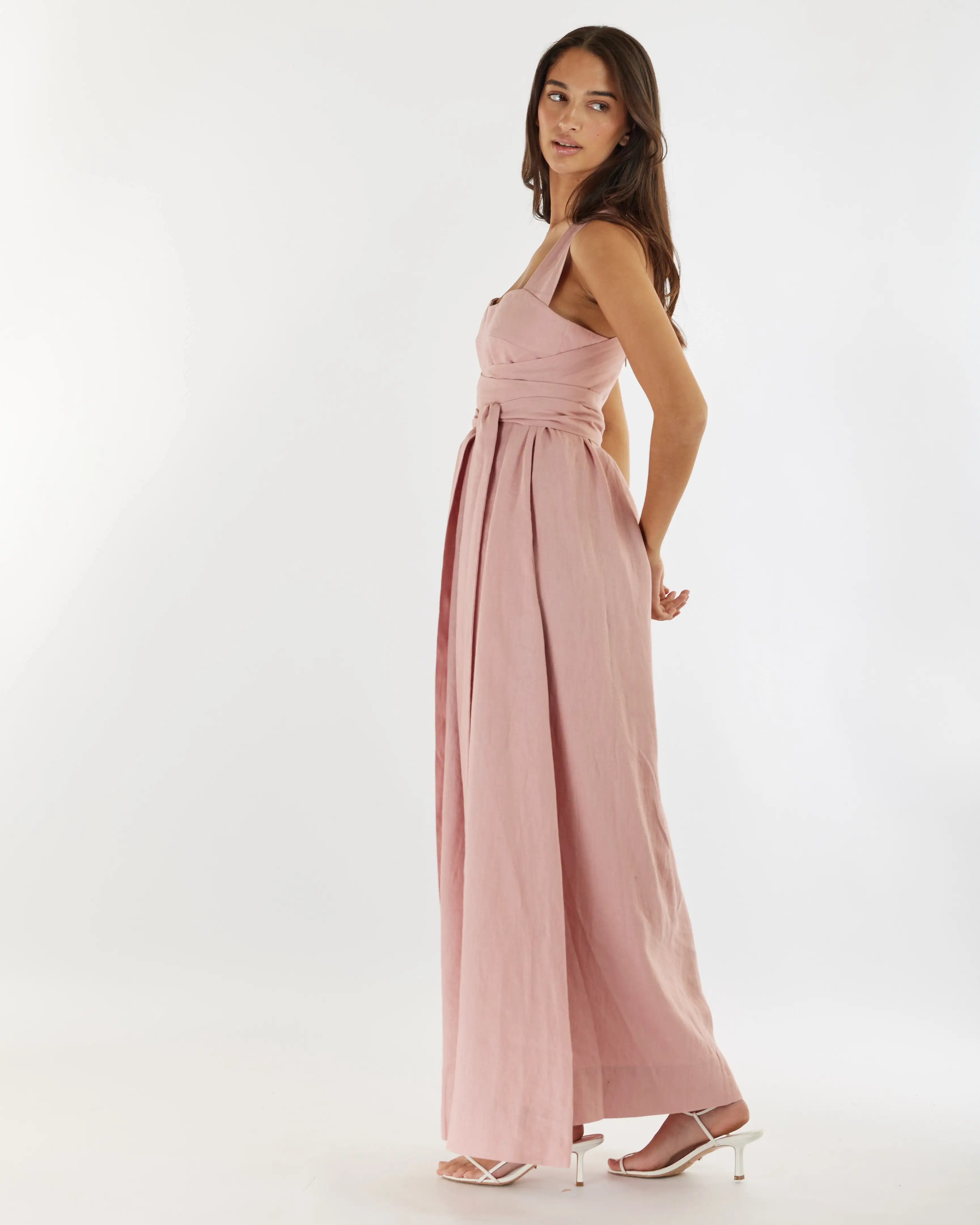 Juliette Linen Maxi Dress - Peony