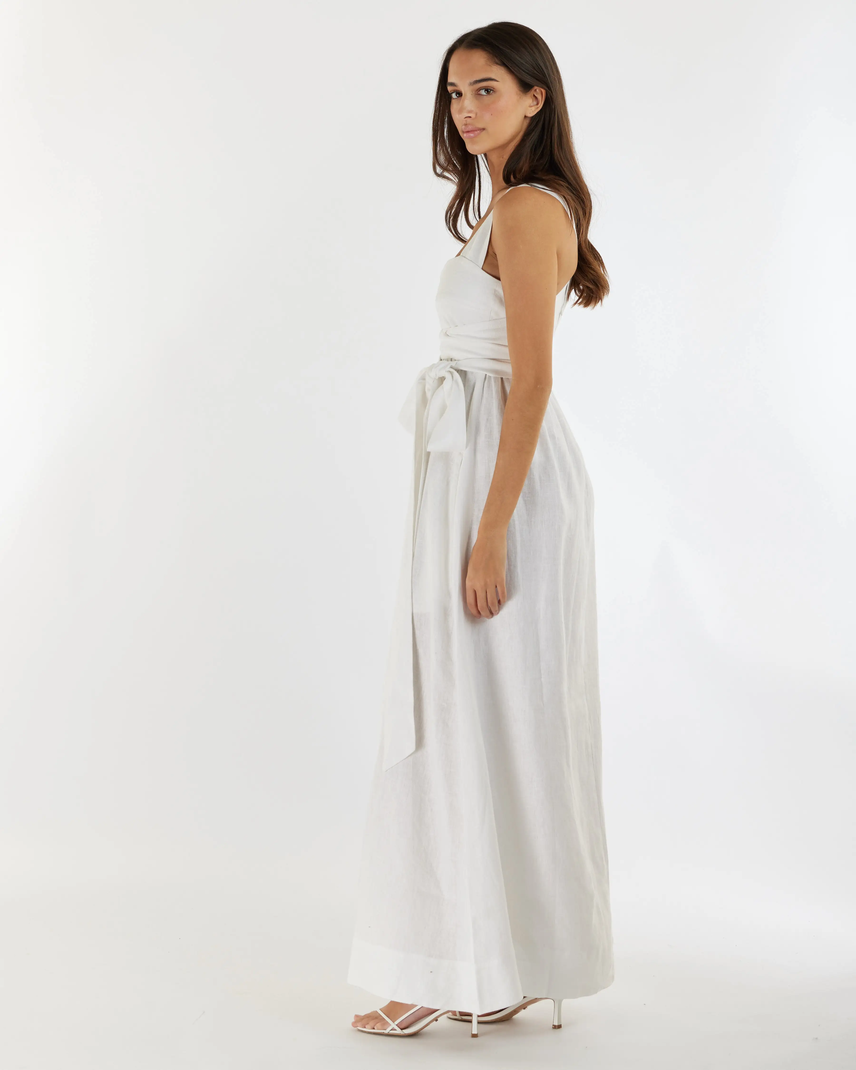 Juliette Linen Maxi Dress - White